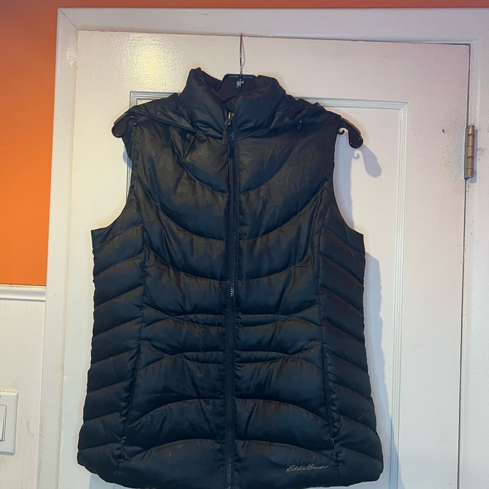 Eddie Bauer Women's Black Down Puffer Vest EB650